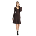 PK18A79HX Women's 100%Cashmere Long Sleeve V-Neck Dress